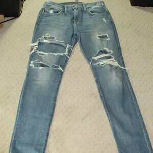 Joe's Jeans Women's 29 Slim Fit Destroyed Denim Lined Blue Jeans